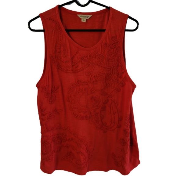 Lucky Brand embroidered sleeveless top - Picture 1 of 8